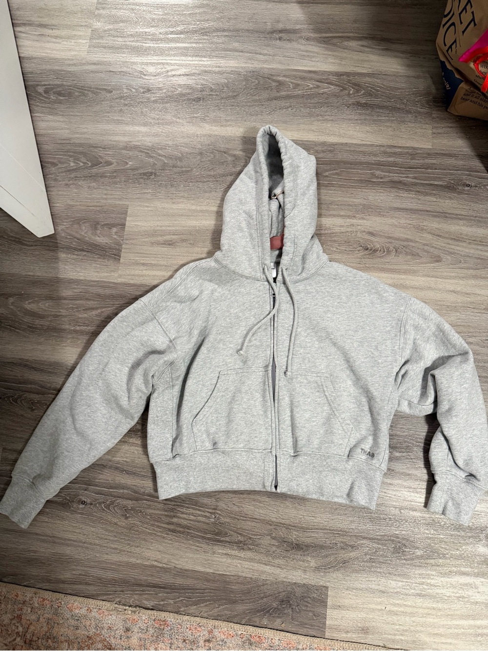 TNA terry sweat fleece boyfriend zip hoodie